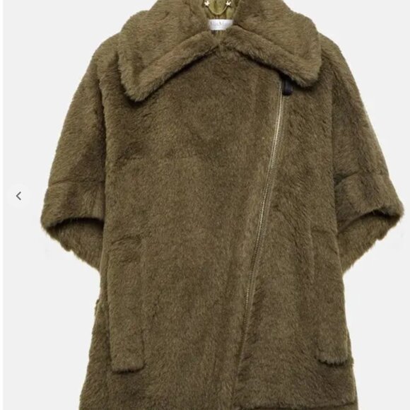 Max Mara Women's Green Manto Alpaca-Blend Cape - Picture 3 of 3